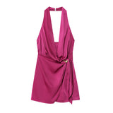 2025 Spring New Women's Design Sense Of Niche Slim Slim Hanging Neck Dress 3897111