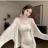 Ice Silk Textured Bat Sleeve Sunscreen Cardigan Jacket Women 2026 Spring And Autumn Thin Shawl With Air Conditioning Hood