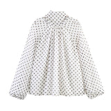 2025 Winter New Women's Fashion Casual Loose Long Sleeve Wave Print Shirt 2075103