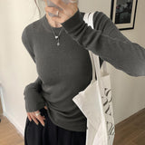 2026 Early Spring Yellow With A Thin Knitted Jersey Female Spring And Autumn Temperament Gentle Style Repair On The Body