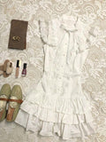 Lace Lace Spliced Bow Sleeveless Dress Women's Summer 2026 New Waist Thin Cake Short Skirt