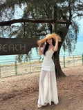Design Sense Mesh Splicing Sling Dress Women's Summer Niche Temperament Waist Dress Gentle Style Black Dress