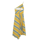 2026 Spring New Women's Fashion Sexy Hottie Asymmetric Striped Dress 2636183