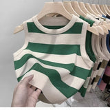 South Korea's Dongdaemun 2026 Summer New Hit Striped Knitted Vest Women Design Small Vest Top