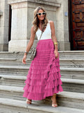 2025 Summer Explosion Fashion Mesh Cake Half-Dressed Dress Woman
