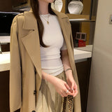 Don't Hit The Pink Round Collar Straight Shoulder T-Shirt For Women's Summer Commute New Slim Slimmed-Sleeved Top