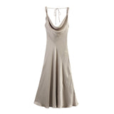 2025 Summer New Women's Fashion Sexy Hot Girl Silk Silk Texture Dress 2590934