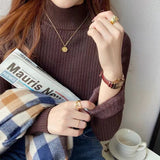 Plus Velvet Sweater Women Winter Thick One Velvet Half-High Collar Bottom Shirt 2026 Autumn And Winter New Feel Top