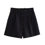 2025 Summer New Women's Clothing Fashion High-Waisted Folding Casual Shorts Women