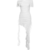 2025 New Pure Desire To Pry People Lotus Leaves Side Splicing Dress Niche Folds Thin Hottie Short Dress Summer