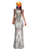 White Lace Sling Dress Women's Summer 2026 New French Temperament High-End Feel-A-Suited Ass Long Dress