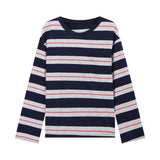 Korean Languid Wind Hit The Striped Striped T-Shirt Girl Early Autumn Thin Sunscreen Shirt Loose Casual Top