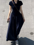 French Black Splicing Polo Dress Women's Summer 2026 New Age Reduction Beautiful Throb Showing Skinny Dress