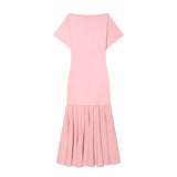 2026 Spring New Women's Bat Sleeve Splicing Long Repair Dress 2335161